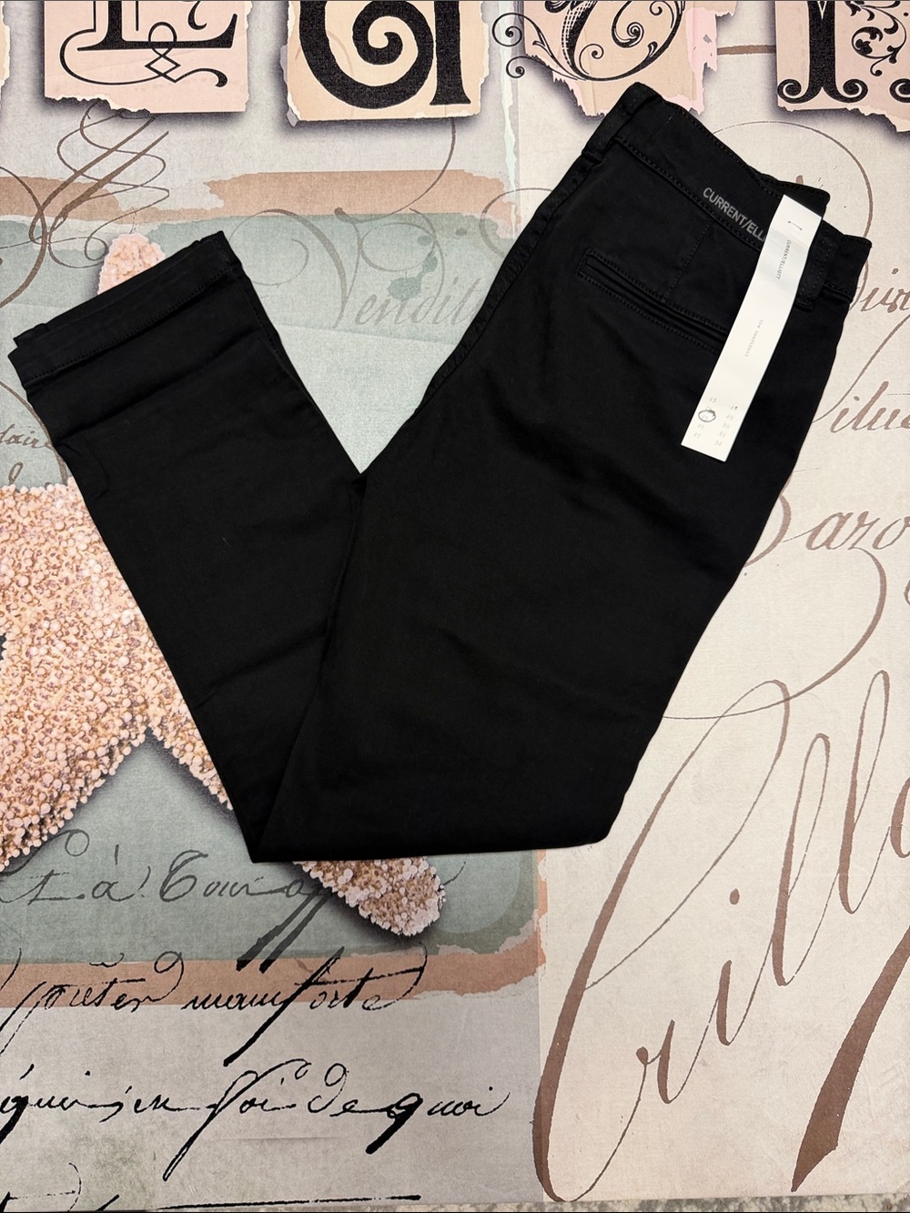 Current/Elliott Black Slim Stretch Jeans